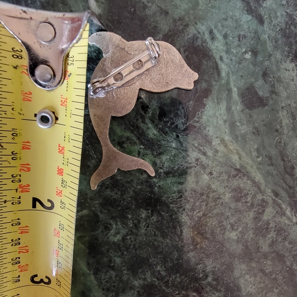 VINTAGE Silver tone Dolphin 🐬 Brooch - Picture 3 of 3